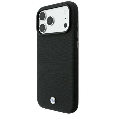 2. BMW Kevlar-Metall-Logo-MagSafe-Hülle für iPhone 18 Pro / 17 Pro – Schwarz