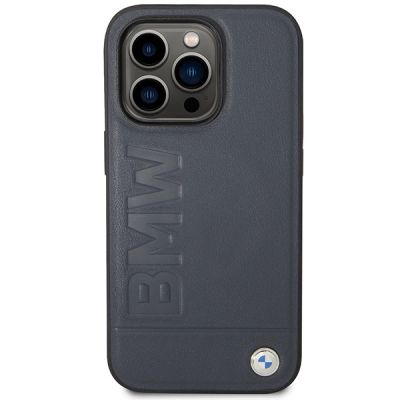 3. Hülle BMW BMHMP14XSLLNA iPhone 14 Pro Max 6.7" Navy/Navy Hardcase Leder Hot Stamp MagSafe