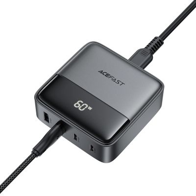 4. Acefast Z6 GaN Tischladegerät 2x USB-A / 2x USB-C PD 65W - Schwarz