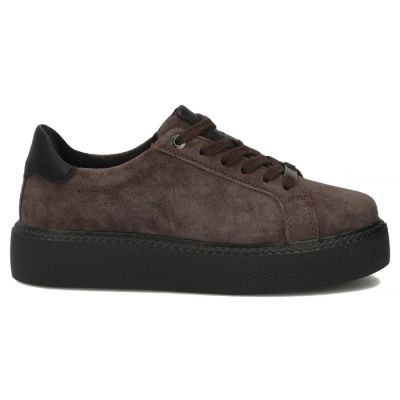 3. Damen-Plateau-Sneaker aus Leder, braun, Filippo DP6119