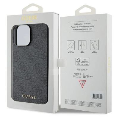 8. Guess 4G Metal Gold Logo iPhone 15 Pro Hülle - Grau