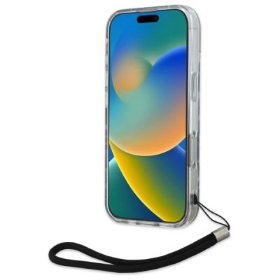 4. Karl Lagerfeld Zebra mit Kordelhülle für iPhone 16 Pro – Lila