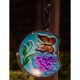 16. Gartendekoration 22,5 x 8 x 22 cm Hängelaterne aus Buntglas