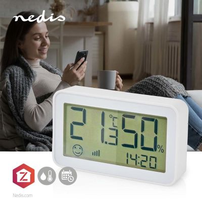 11. Nedis ZBSC30WT Digitale Wetterstation, weißes LCD-Display, batteriebetrieben