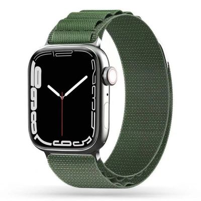 7. Tech-Protect Nylon Pro Armband für Apple Watch 4/5/6/7/8/9/SE/Ultra 1/2 (42/44/45/49 mm) – Dunkelgrün