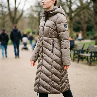 5. Geographical Norway Blanche Long Taupe DB Lady 0116 Taupe Damenjacke (WZ5490F/GN-Taupe)