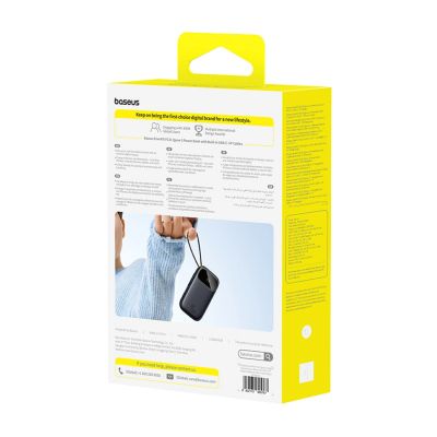 4. Baseus EnerFill FC31 20000mAh 45W Powerbank mit Display, USB-C- und Lightning Kabeln – Schwarz