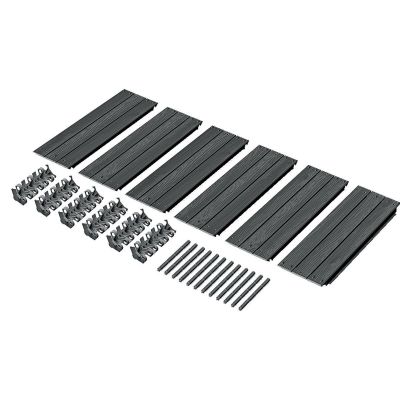 3. Beetrandsockel aus Holz, 6 Elemente, Anthrazit