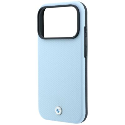 6. BMW Kevlar Metal Logo MagSafe Hülle für iPhone 18 Pro / 17 Pro – blau