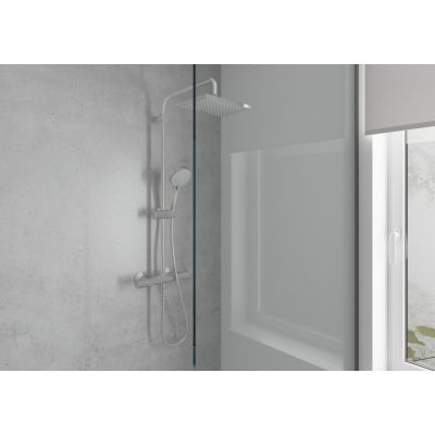 4. Hansgrohe Showerpipe 230 Duschsystem mit 2 Duschköpfen, Wandmontage, Schwarz