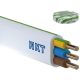 Flachdraht-Installationskabel YDYP 3X 2,5 ŻO NKT weiß 450/750V Klasse 1