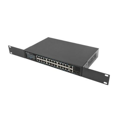 3. LANBERG Switch Rack 19" RSFE-24P-2C-360 24x 100MB PoE+/2x Combo Gigabit 360W