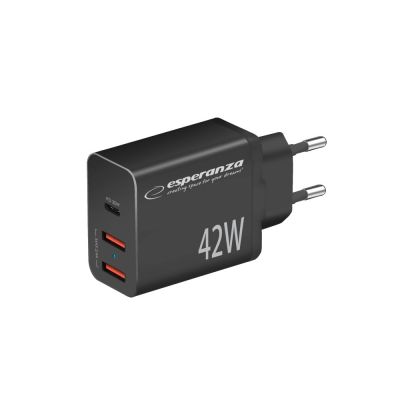 ESPERANZA Netzladegerät 42 W USB-C PD 30 W / 2x USB-A 12 W EZC106K
