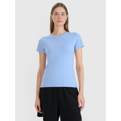 Schmal geschnittenes T-Shirt mit Aufdruck für Damen 4F 4FWMM00TTSHF2674-32S