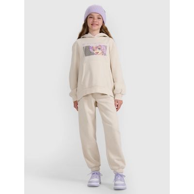 5. Mädchen-Sweatshirt mit Kapuze, offen, 4F 4FJRAW25TSWSF2294-11S