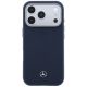 3. Mercedes Leder-Halbhülle in Holzoptik mit MagSafe-Funktion für iPhone 17 Pro Max – Marineblau
