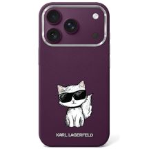 Karl Lagerfeld Smooth Choupette Sketch MagSafe Hülle für iPhone 17 Pro / 18 Pro - bordeauxrot