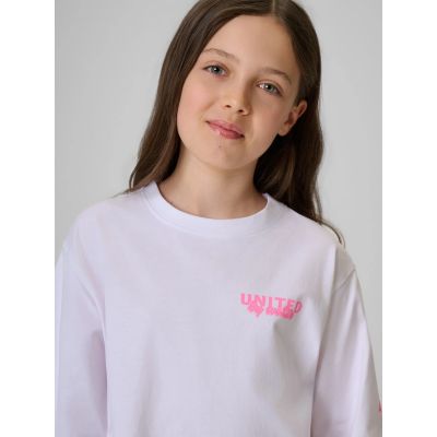 3. Locker geschnittenes Mädchen-T-Shirt mit Aufdruck 4F 4FJRSS26TTSHF3910-10S