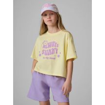 Lockeres T-Shirt mit Mädchenmuster 4F 4FJRSS26TTSHF3908-72S