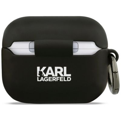 3. Karl Lagerfeld Silikonhülle mit Choupette-Kopf (3D) für AirPods Pro 3 – Schwarz