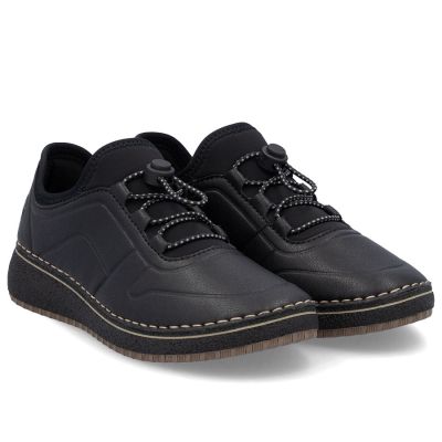 2. Rieker 50960-00 Damen-Lederschuhe mit hohem Absatz, schwarz