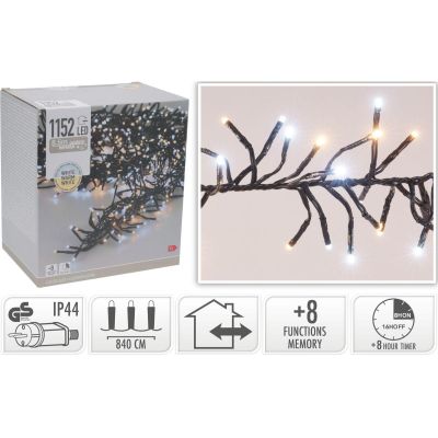4. WEIHNACHTSBAUMBELEUCHTUNG LICHTERKETTE 1152 LED TIMER KALT- UND WARMWЕIß