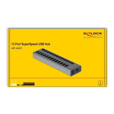 3. DeLOCK Externer USB-Hub 5 Gbit/s – 13 Ports + Schalter