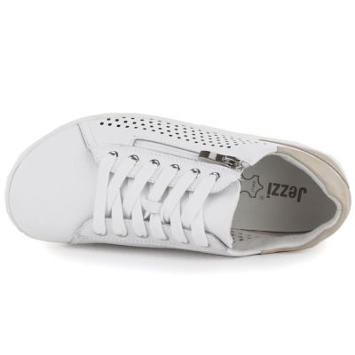 3. Damen-Barfußschuhe aus Leder, durchbrochen, weiß, Gino Fabiani OL38-6