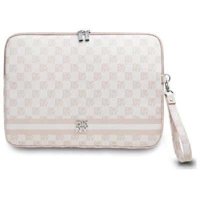 DKNY Sleeve Laptoptasche mit Karomuster und Streifen, 14 Zoll, Rosa