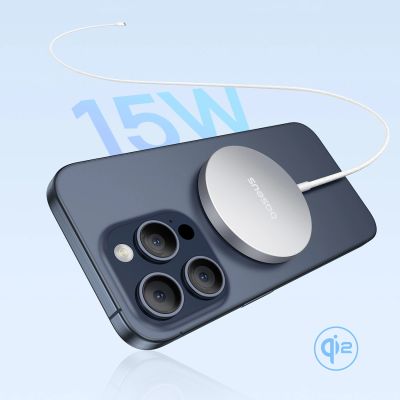 5. Baseus Simple Mini4 Air Qi2 15W Magnetisches kabelloses Ladegerät – Silber