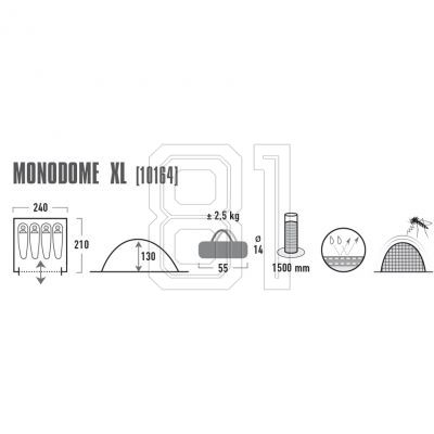 5. High Peak Monodome 4 Zelt Blau Grau 10164