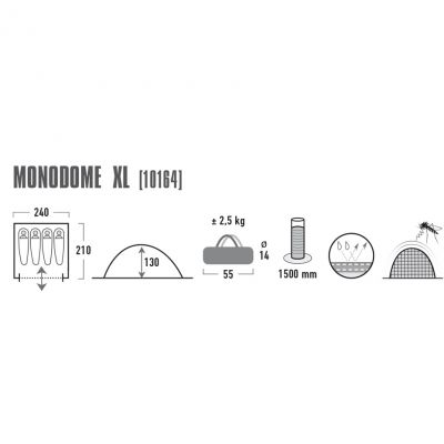 5. High Peak Monodome 4 Zelt Blau Grau 10164