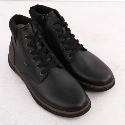 2. Gefütterte wasserdichte Herren-Lederstiefeletten in Schwarz Rieker B3343-00