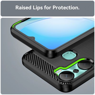 6. Carbon Case Hülle für Infinix Hot 12 Pro flexible Silikon Carbon Hülle schwarz