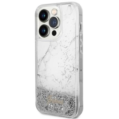 2. Guess GUHCP14LLCSGSGH iPhone 14 Pro 6,1" weiß/weißes Hardcase Liquid Glitter Marble