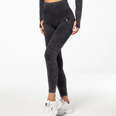 4. Carpatree Yasmine Damen-Sportleggings, hoher Bund, Marmor-Optik - CP-YSL-BL