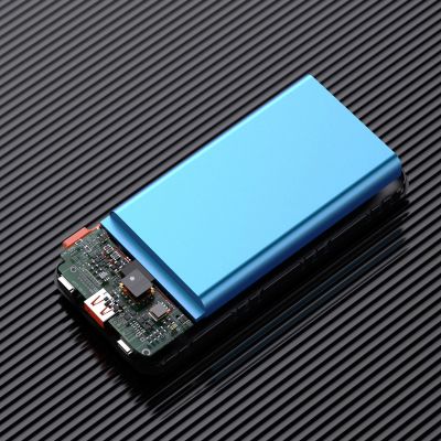 7. Dudao K15Pro Powerbank 20000 mAh 22,5 W PD USB-C / USB-A / integrierte Lightning und USB-C-Kabel – Schwarz