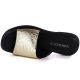 3. Damen-Flip-Flops aus goldfarbenem Leder, Vinceza 66914