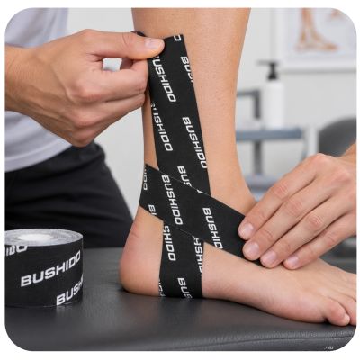 19. Kinesiologisches Klebeband zum Abkleben, 5 m, selbstklebend, beige | DBX Bushido