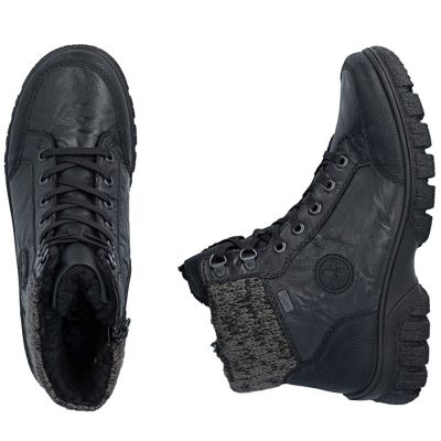 5. Rieker Z7230-00 Wasserdichte Leder-Damenstiefel Schwarz