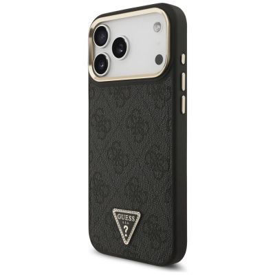 2. Guess 4G Triangle Logo MagSafe Case für iPhone 17 Pro Max - Schwarz und Gold