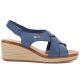 2. Sergio Leone SK297 Marineblaue Damen-Keilsandalen aus Leder