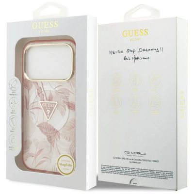 8. Guess Jungle Tonal Triangle MagSafe Hülle für iPhone 17 Pro Max – Pink