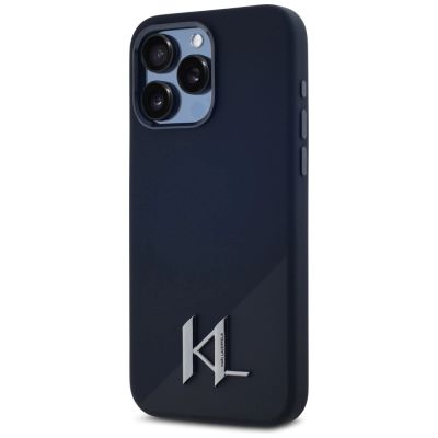 2. Karl Lagerfeld Silicone Shadow Metal Initial MagSafe Case für iPhone 15 Pro Schwarz