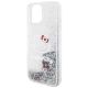 6. Hello Kitty Liquid Glitter Charms Kitty Head Hülle für iPhone 14 – Silber