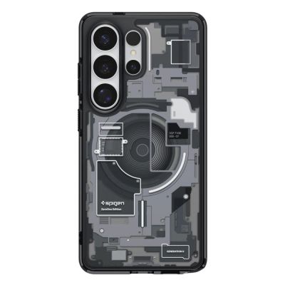 3. Spigen Ultra Hybrid Mag MagSafe Hülle für Samsung Galaxy S26 Ultra Zero One – Transparent Schwarz