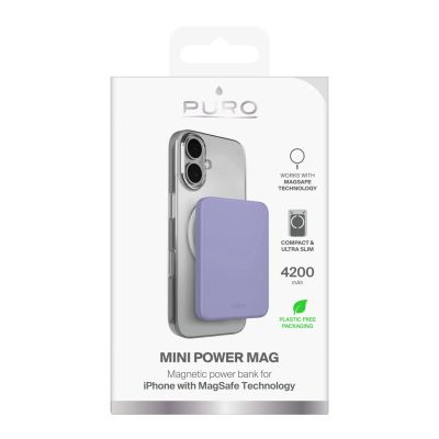 2. Puro 4200mAh Ultradünne MagSafe-kompatible USB-C Powerbank – Lila