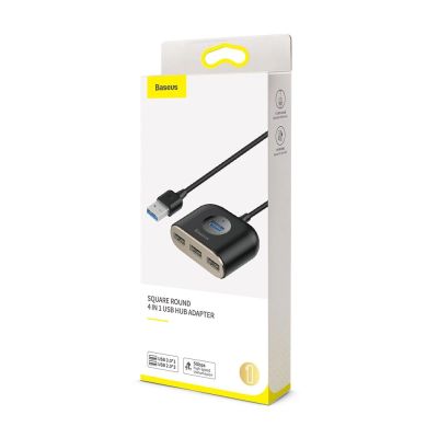 17. HUB Baseus Square USB-A auf 1x USB-A 3.2 Gen 1 / 3x USB 2.0 mit 1m Kabel - schwarz