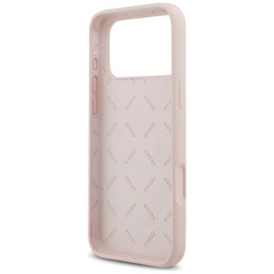 7. Guess Silikonhülle mit großem 4G-Schriftzug für iPhone 17 Pro Max – Pink