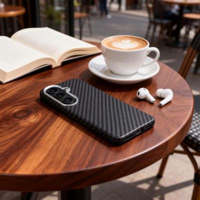 5. Tech-Protect Ion Carbon MagSafe Hülle für Samsung Galaxy S26 - Schwarz und Silber